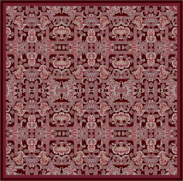 Armine Etnik Desen Saf İpek Twill Eşarp 9416D 84