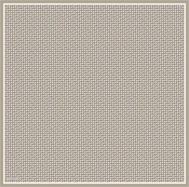 Armine Geometrik Desenli Saf İpek Twill Eşarp 9417D 85