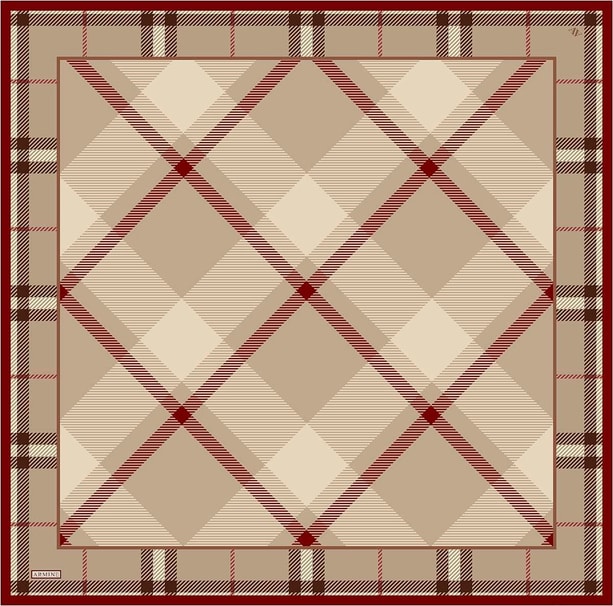 Armine Geometrik Desenli Saf İpek Twill Eşarp 9418D 05