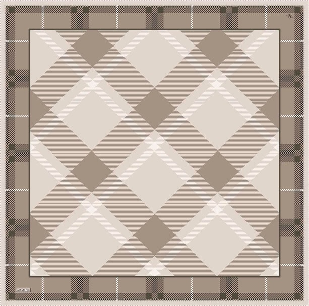 Armine Geometrik Desenli Saf İpek Twill Eşarp 9418D 36