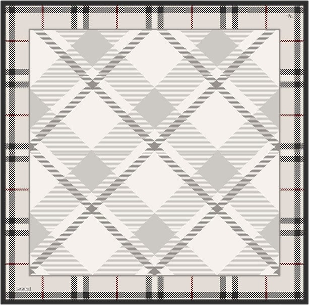 Armine Geometrik Desenli Saf İpek Twill Eşarp 9418D 82