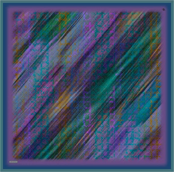 Armine Soyut Desenli Saf İpek Twill Eşarp 9420D 84