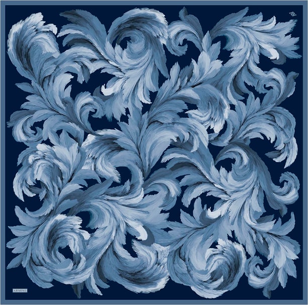 Armine Soyut Desenli Saf İpek Twill Eşarp 9423D 54