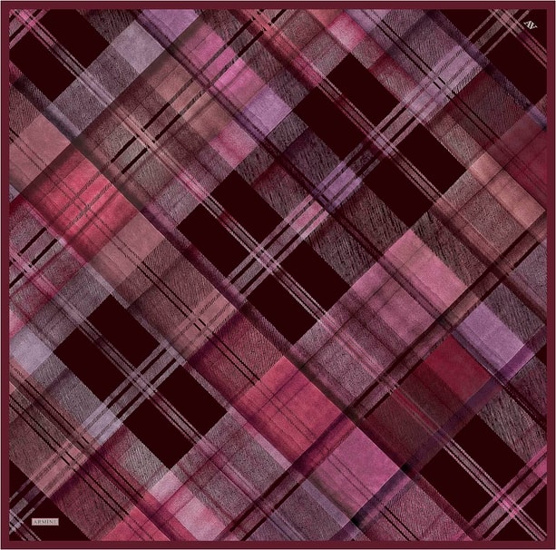 Armine Geometrik Desenli Saf İpek Twill Eşarp 9424D 82