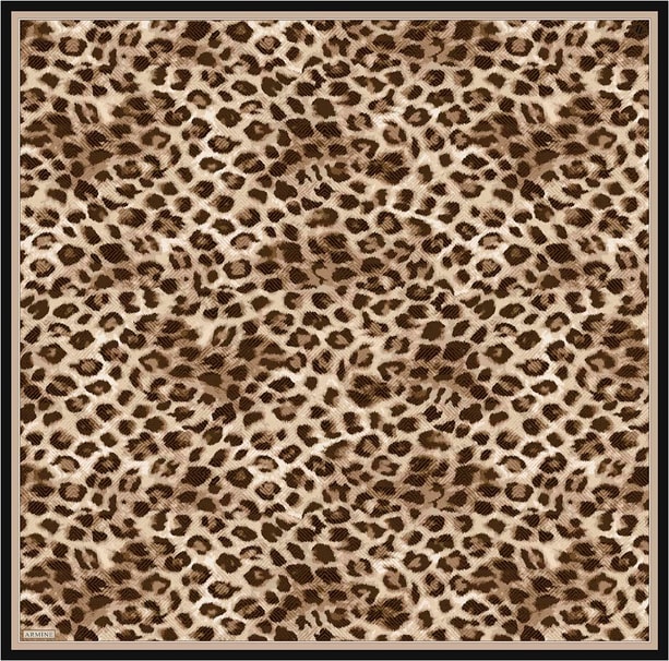 Armine Klasik Desenli Saf İpek Twill Eşarp 9425D 37