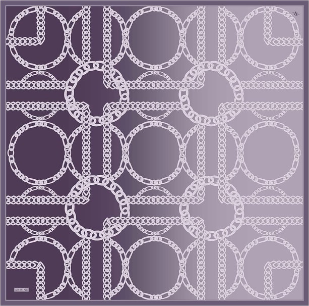 Armine Geometrik Desenli Saf İpek Twill Eşarp 9427D 31