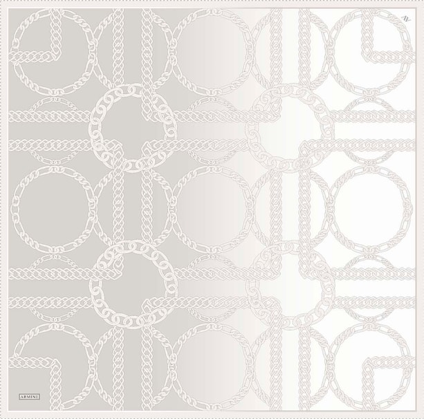 Armine Geometrik Desenli Saf İpek Twill Eşarp 9427D 80