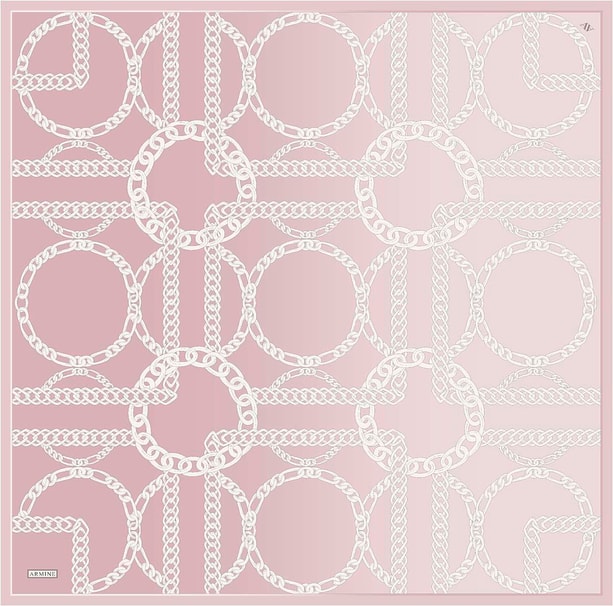 Armine Geometrik Desenli Saf İpek Twill Eşarp 9427D 86