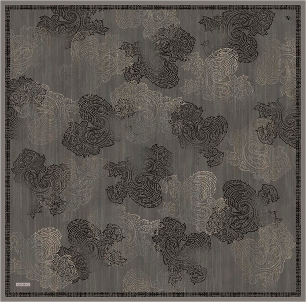 Armine Klasik Desenli Saf İpek Twill Eşarp 9428D 36