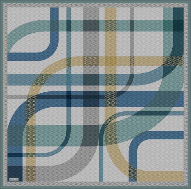 Armine Monogram Desenli Saf İpek Twill Eşarp 9429D 82