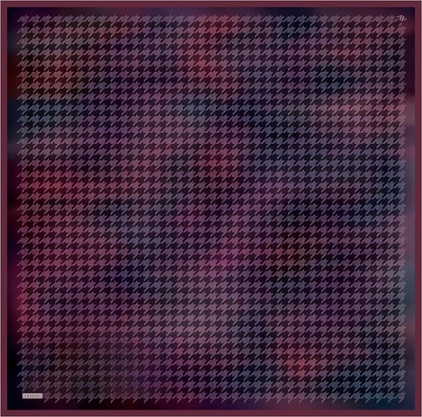 Armine Klasik Desenli Saf İpek Twill Eşarp 9434D 55