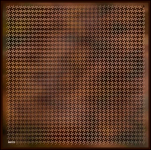 Armine Klasik Desenli Saf İpek Twill Eşarp 9434D 85