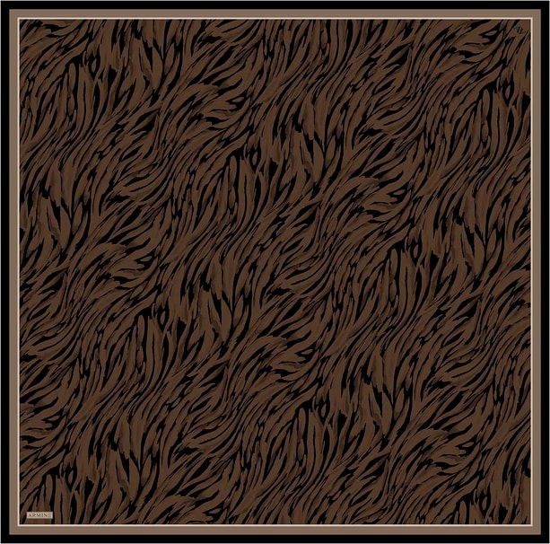 Armine Klasik Desenli Saf İpek Twill Eşarp 9435D 37