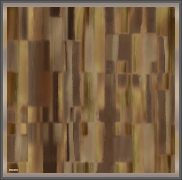 Armine Soyut Desenli Saf İpek Twill Eşarp 9436D 33