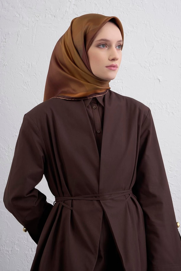 Armine Soyut Desenli Saf İpek Twill Eşarp 9436D 33