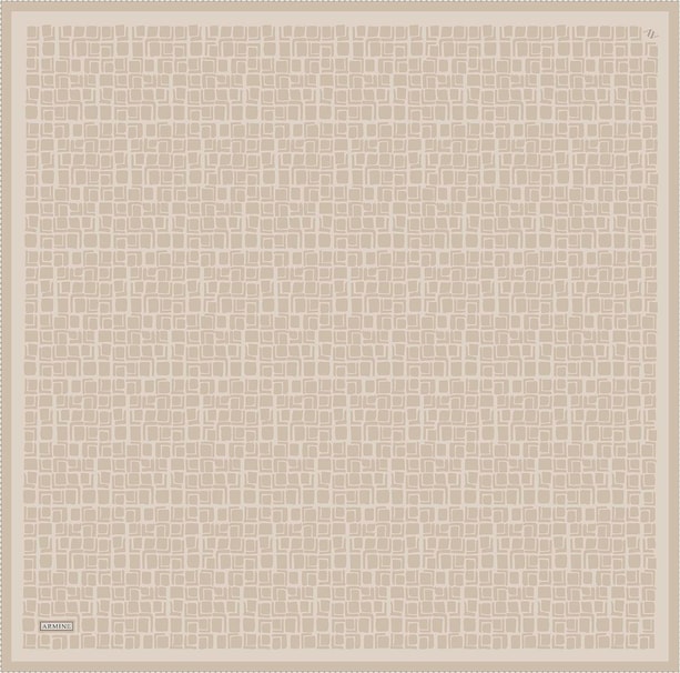 Armine Geometrik Desenli Saf İpek Twill Eşarp 9438D 53