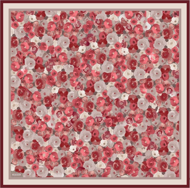 Armine Desenli Saf İpek Sura Eşarp 9300-83