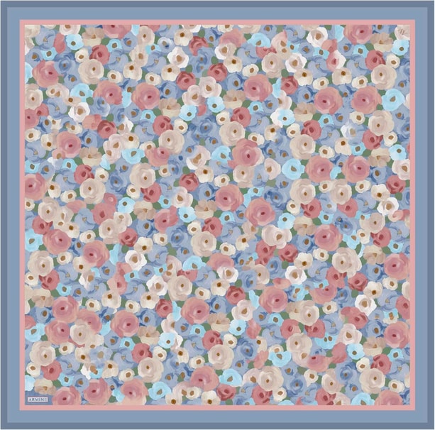 Armine Desenli Saf İpek Twill Eşarp 9300-02