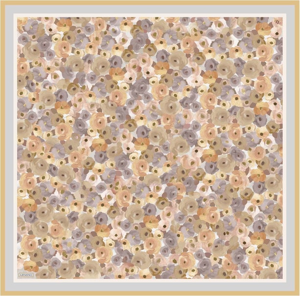Armine Desenli Saf İpek Twill Eşarp 9300-37