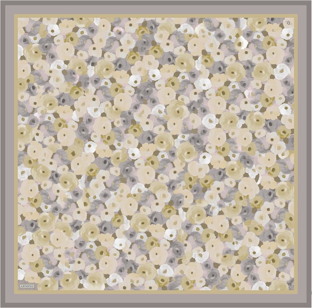 Armine Desenli Saf İpek Twill Eşarp 9300-53