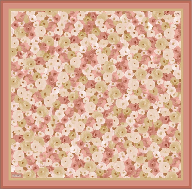 Armine Desenli Saf İpek Twill Eşarp 9300- 55