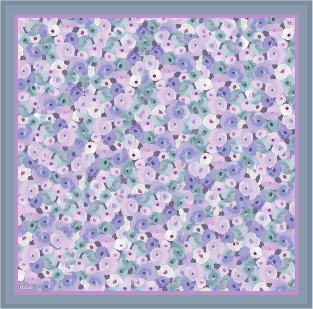 Armine Desenli Saf İpek Twill Eşarp 9300-57