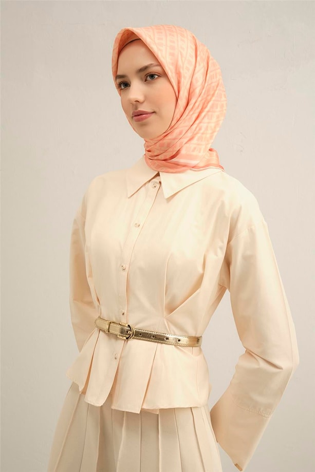 Armine Desenli Saf İpek Twill Eşarp 9301- 40