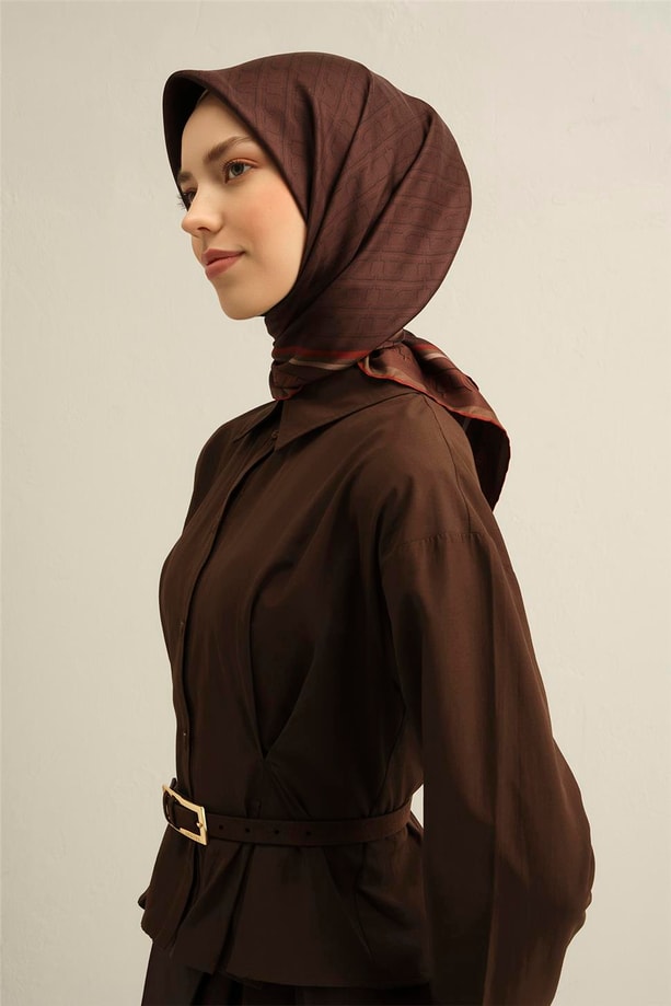 Armine Desenli Saf İpek Twill Eşarp 9301- 81