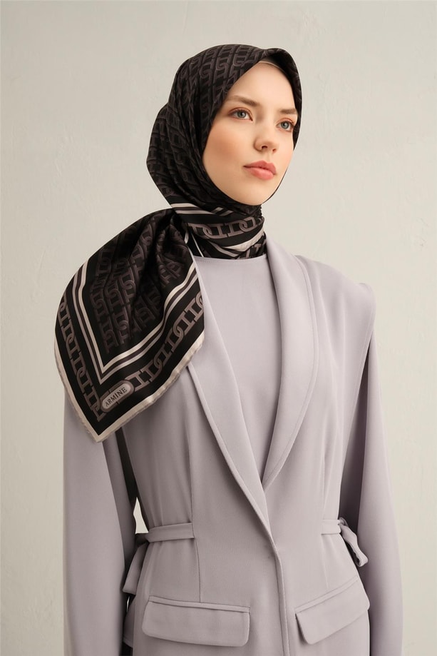 Armine Desenli Saf İpek Twill Eşarp 9301- 84