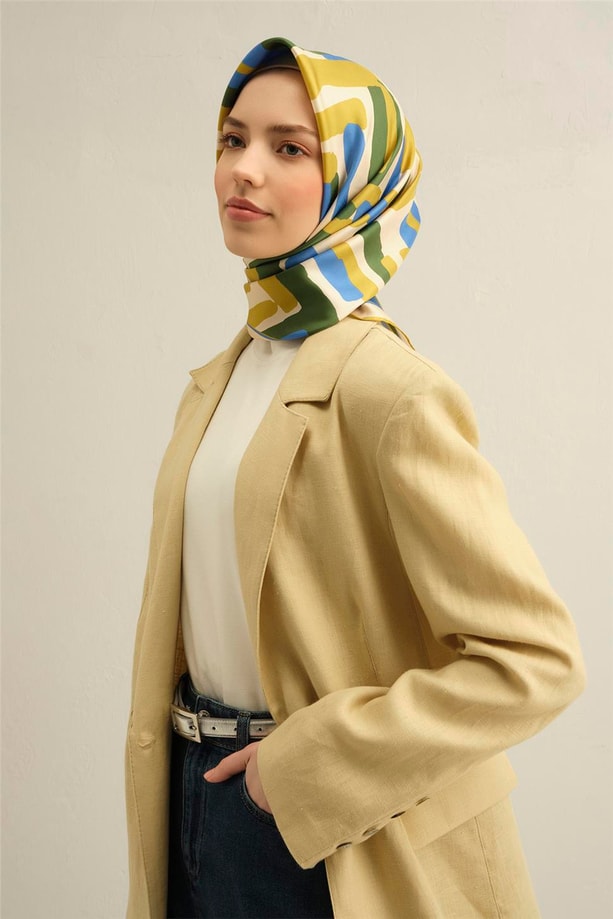 Armine Dijital Saf İpek Eşarp 9303D (S) 01