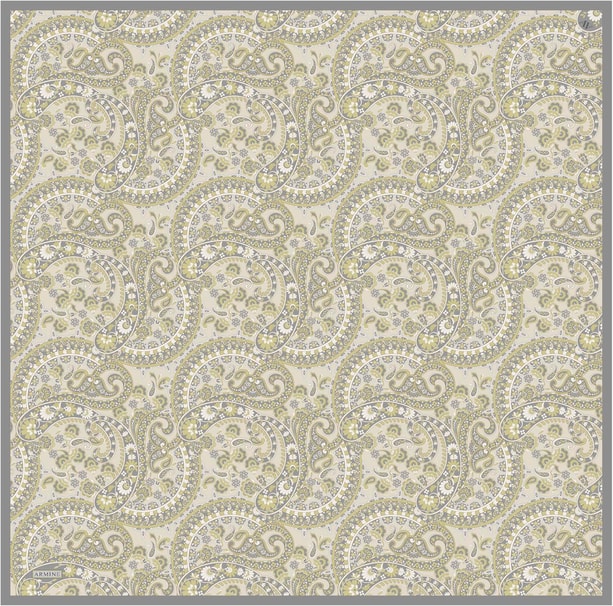 Armine Desenli Saf İpek Twill Eşarp 9304-07