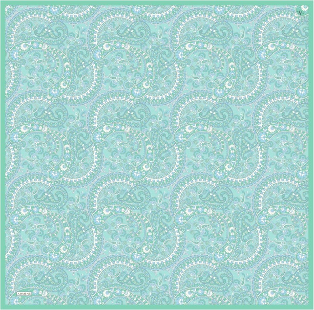 Armine Desenli Saf İpek Twill Eşarp 9304-20