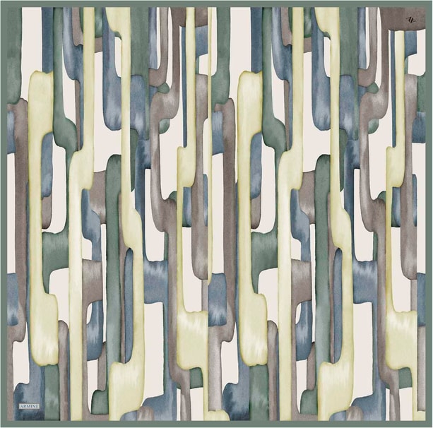 Armine Desenli Saf İpek Twill Eşarp 9306-01