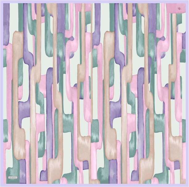 Armine Desenli Saf İpek Twill Eşarp 9306- 38