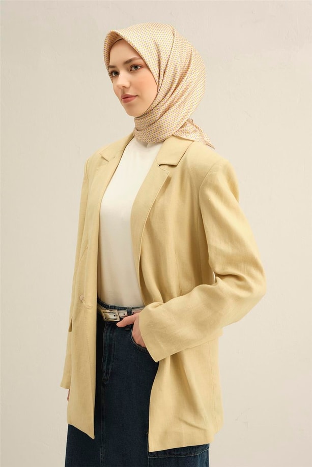 Armine Desenli Saf İpek Twill Eşarp 9307- 01