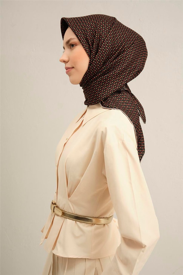 Armine Desenli Saf İpek Twill Eşarp 9307- 34