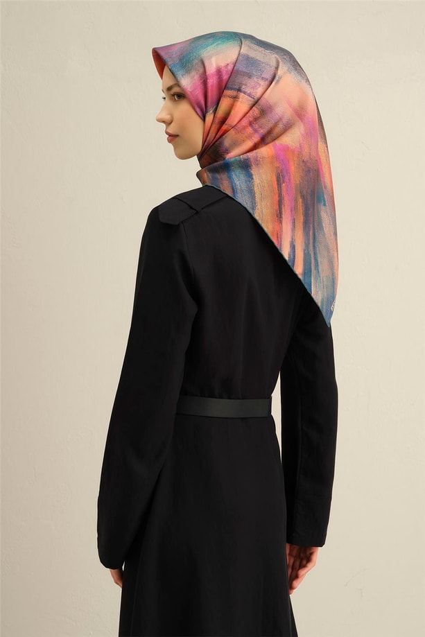 Armine Desenli Saf İpek Twill Eşarp 9308- 01