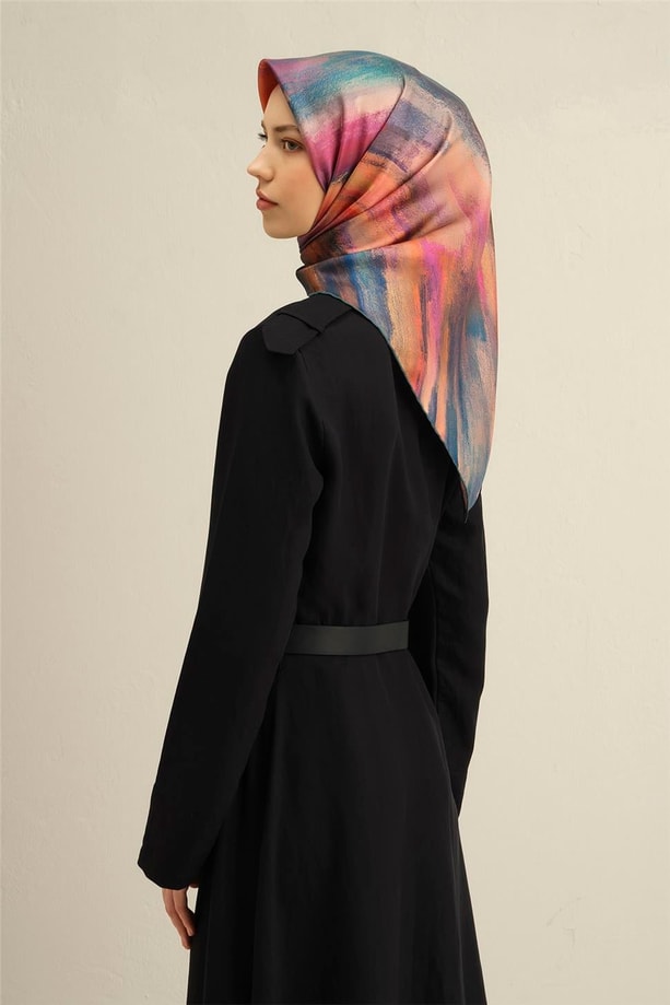 Armine Desenli Saf İpek Twill Eşarp 9308- 01