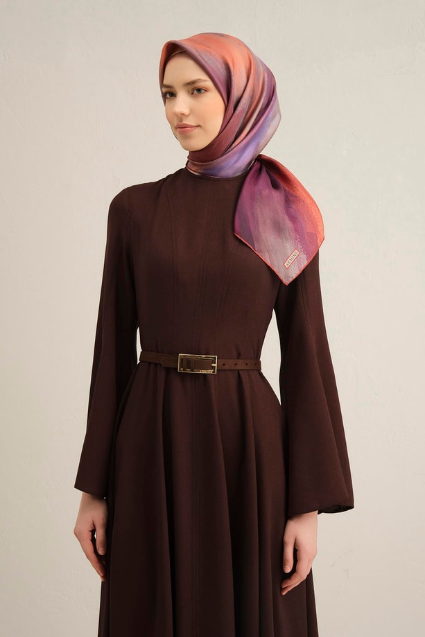 Armine Desenli Saf İpek Twill Eşarp 9308- 03