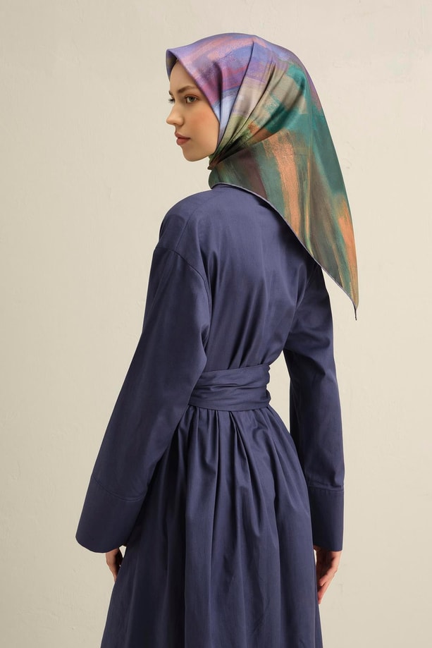 Armine Desenli Saf İpek Twill Eşarp 9308- 06