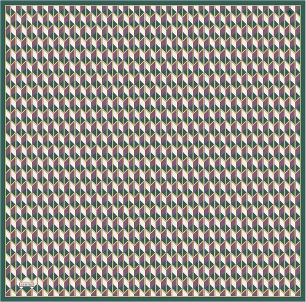 Armine Desenli Saf İpek Twill Eşarp 9309-84