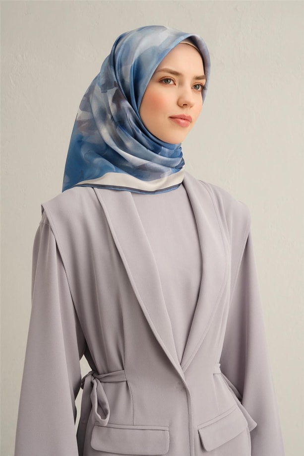 Armine Desenli Saf İpek Twill Eşarp 9310- 38
