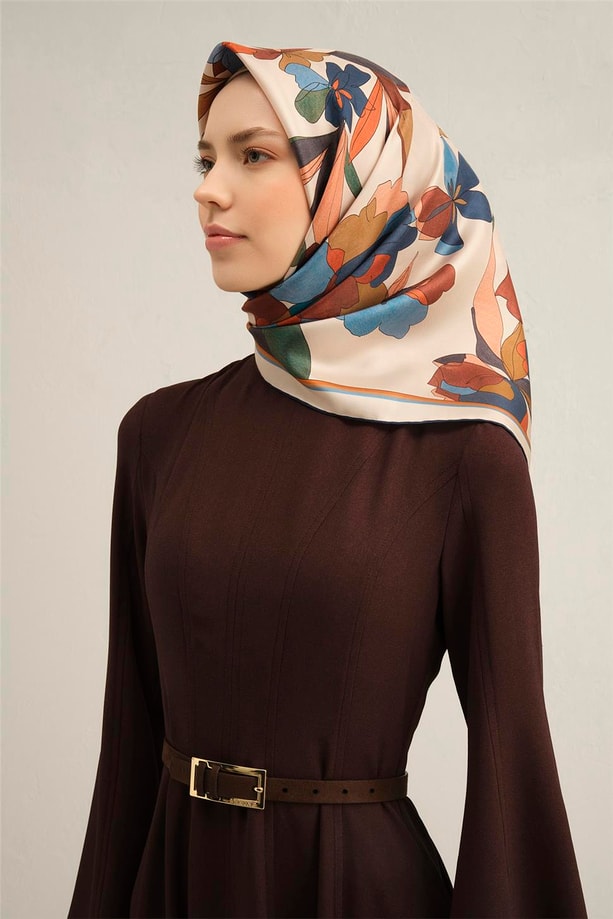 Armine Dijital Saf İpek Eşarp 9312D (S) 04