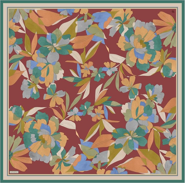 Armine Desenli Saf İpek Sura Eşarp 9312-52