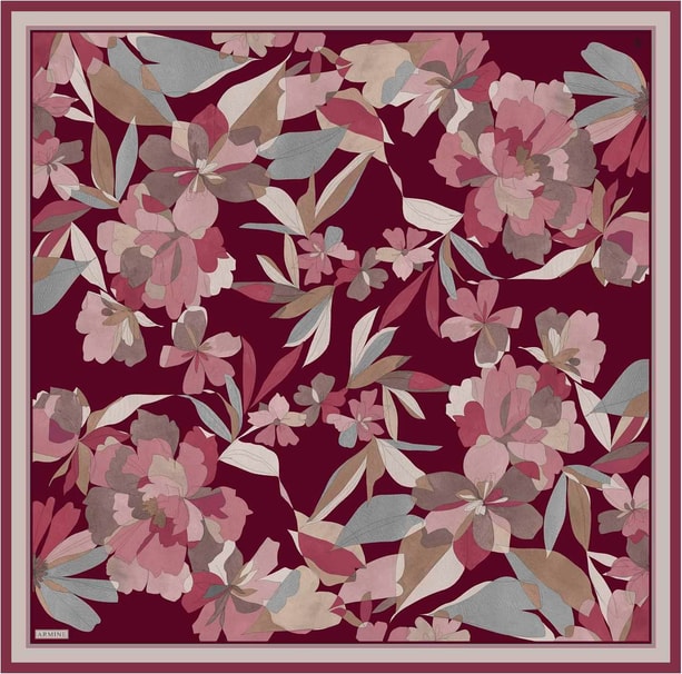 Armine Desenli Saf İpek Twill Eşarp 9312-85