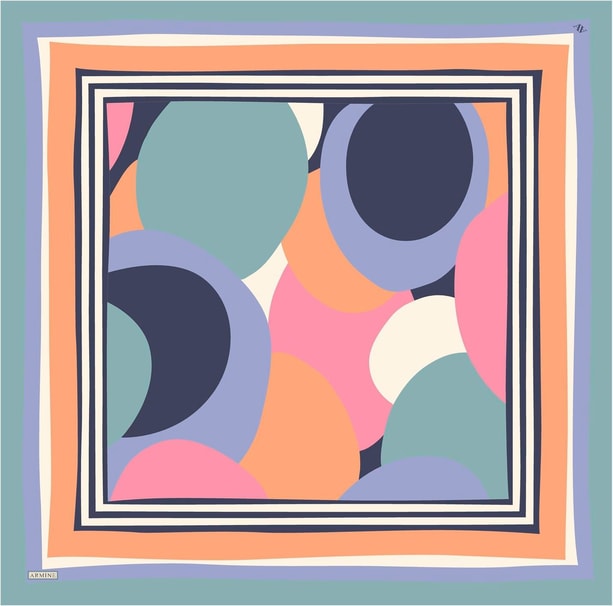 Armine Desenli Saf İpek Sura Eşarp 9313-80