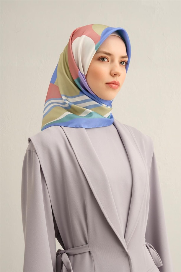 Armine Desenli Saf İpek Twill Eşarp 9313- 56
