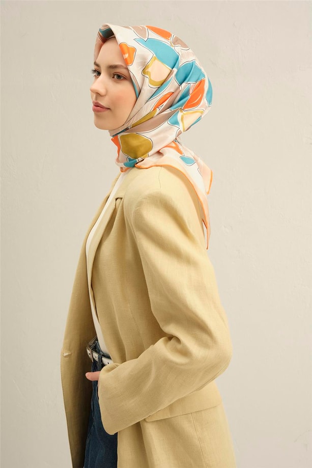 Armine Dijital Saf İpek Eşarp 9314D (S) 36