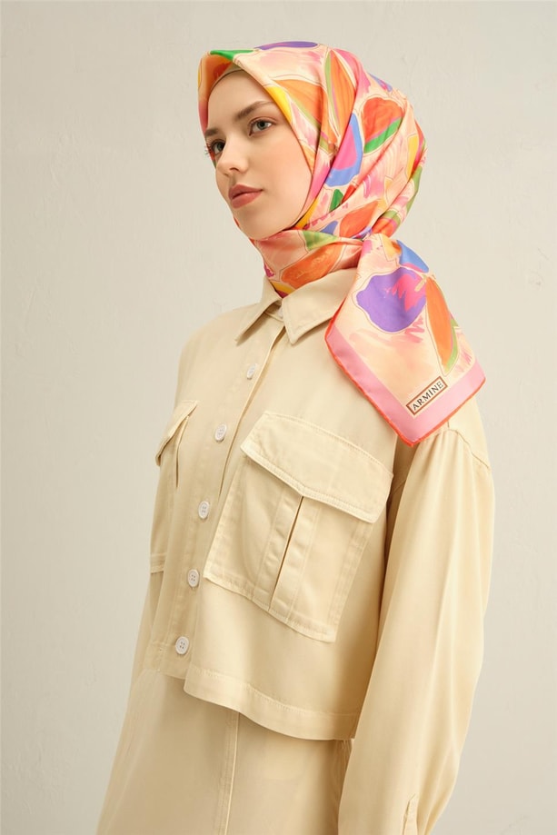 Armine Dijital Saf İpek Eşarp 9314D (T) 01