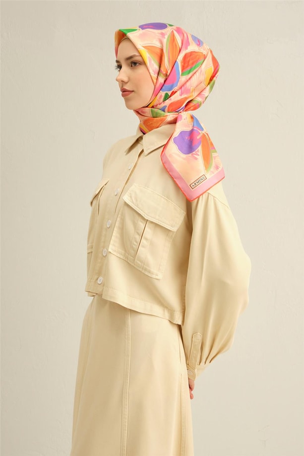 Armine Dijital Saf İpek Eşarp 9314D (T) 01
